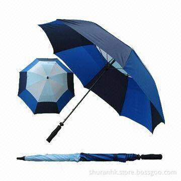 Golf Umbrella with Double Layer, Windproof, Handle made of EVA
